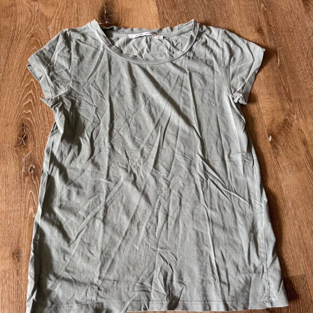 SAMSØE SAMSØE Green Curved T-Shirt Size XS